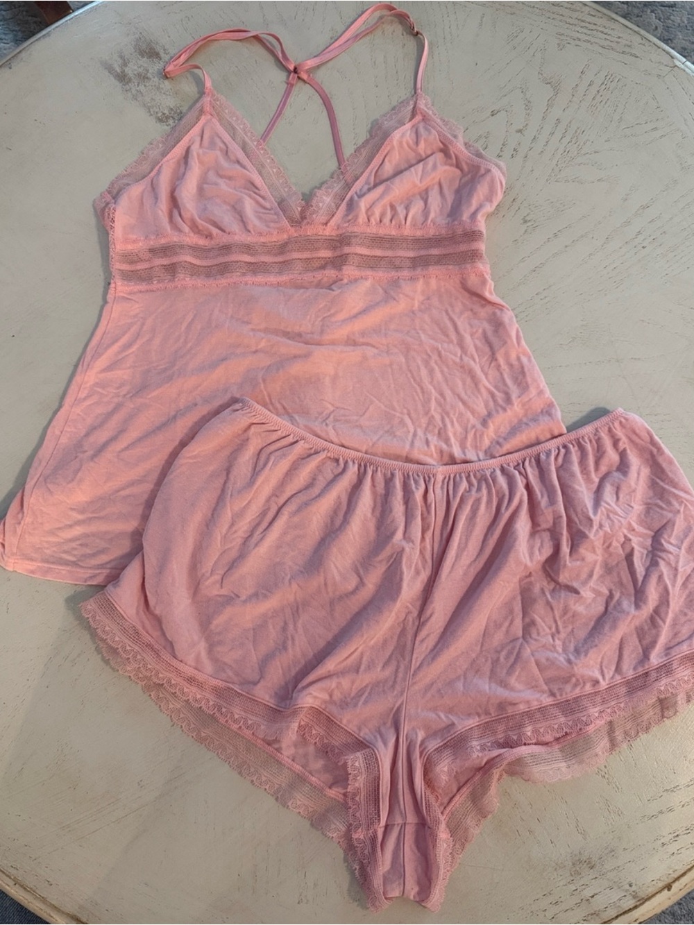 Victoria’s Secret camo shorts pink lace sleep set medium